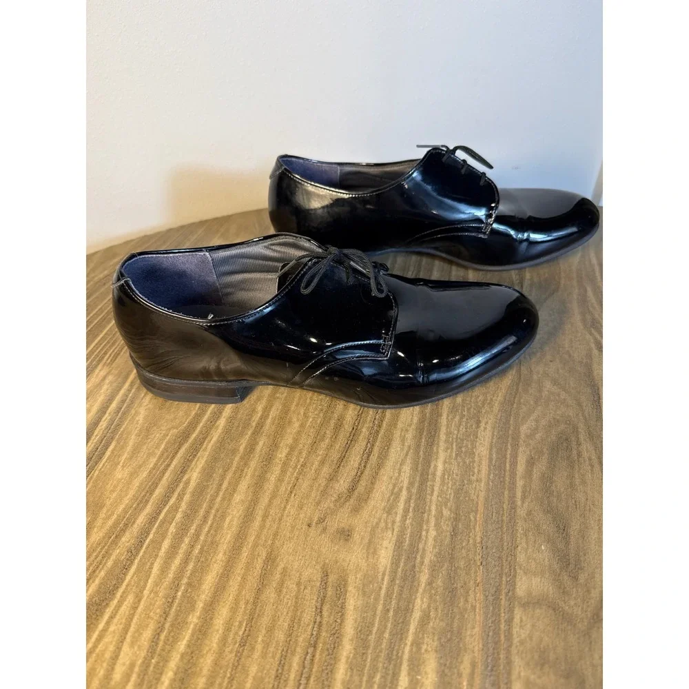 Capps Shoe Company Oxford Mens 10 D Black Patent Leather Military Dress Uniform